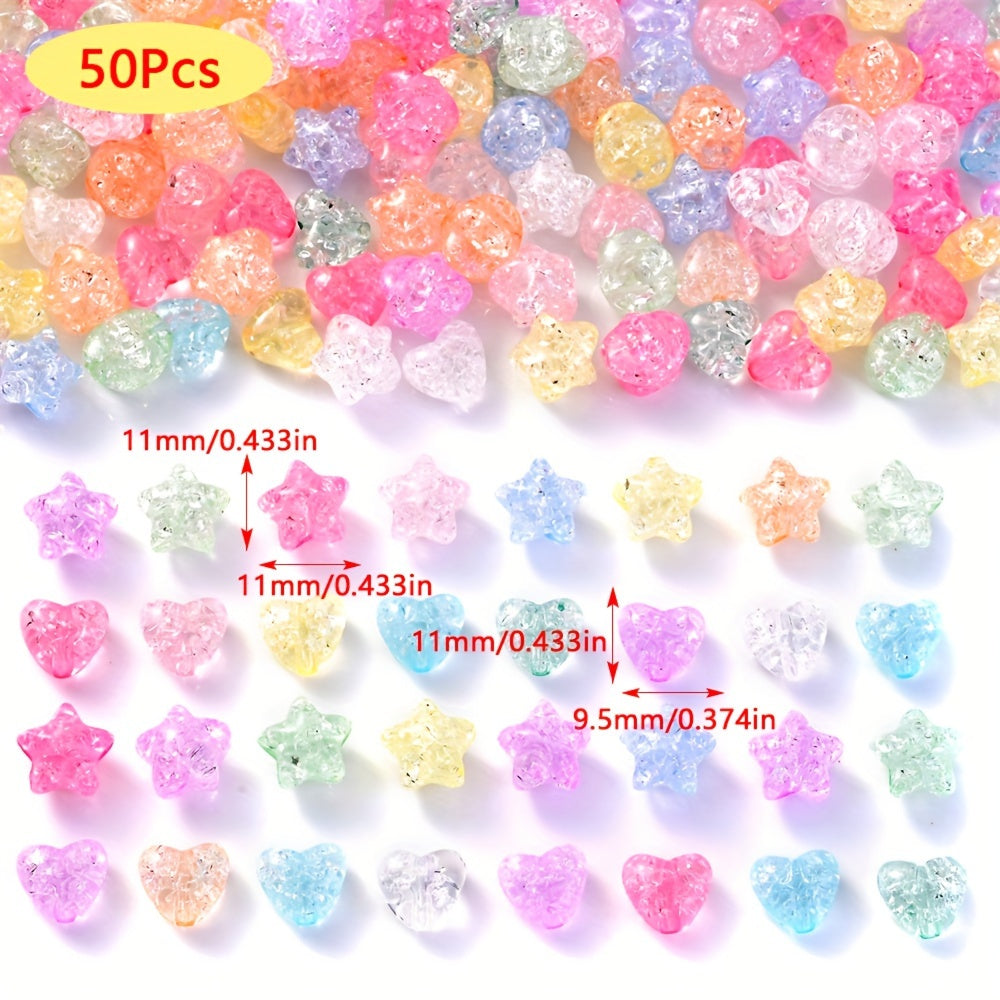 Heart Star Acrylic Beads