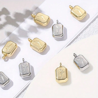 9x15 mm Lavender Alloy Pendant Charms