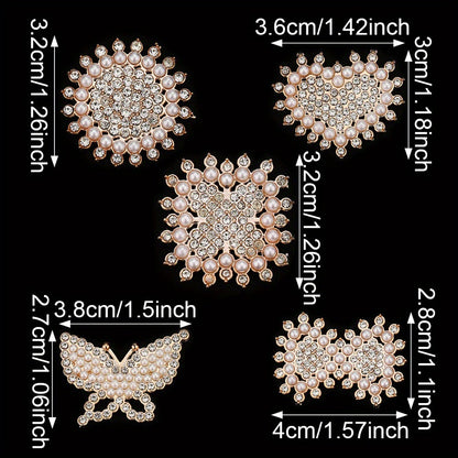 Stylish Acrylic Pearl and Rhinestone Flatback Embellishments