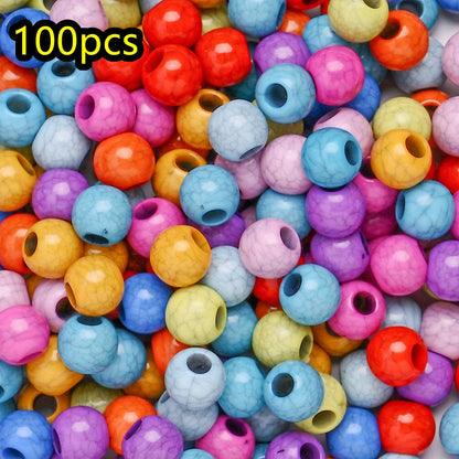 100pcs/set Imitation Stone Crack Round Beads