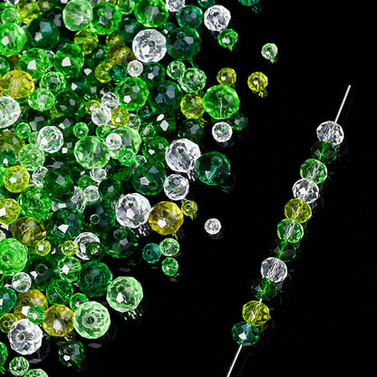 Green Faceted Glass Rhinestone Beads