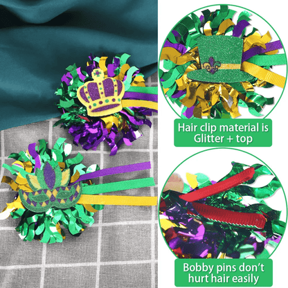 Mardi Gras Carnival Hair Clips