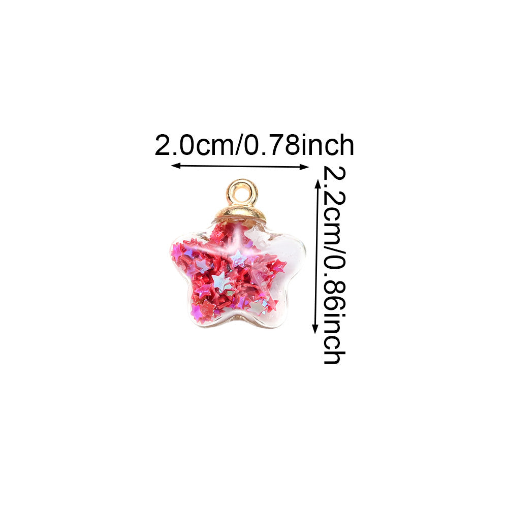 Sparkling Star Glass Pendant Charms