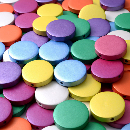 Colorful Oblate Wooden Spacer Beads