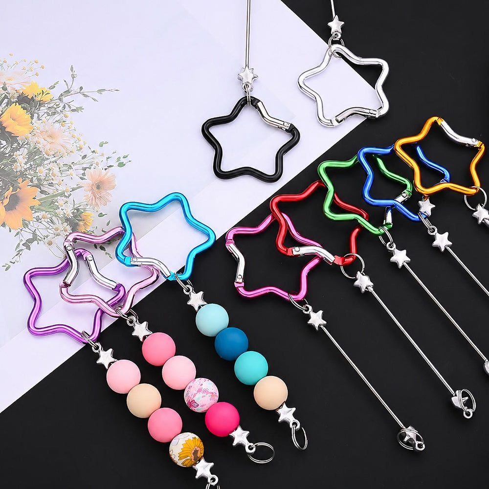 12-Piece Mixed Color Star Keychain Set