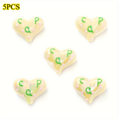 5pcs/set 17x22mm Sweet Heart Acrylic Beads