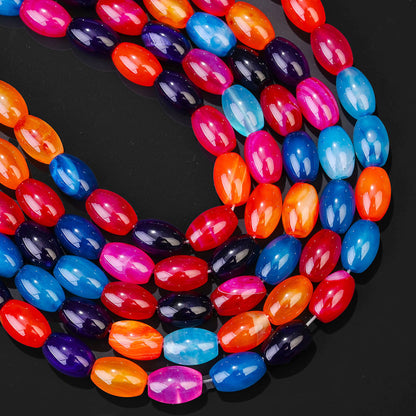32pcs/strand 8x12mm Natural Agate Rice Shaped Beads