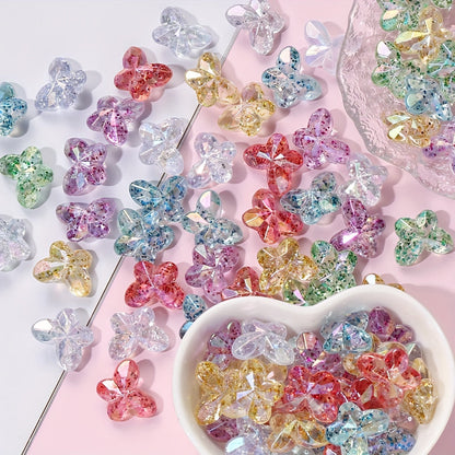 Vibrant Transparent Acrylic Butterfly Beads