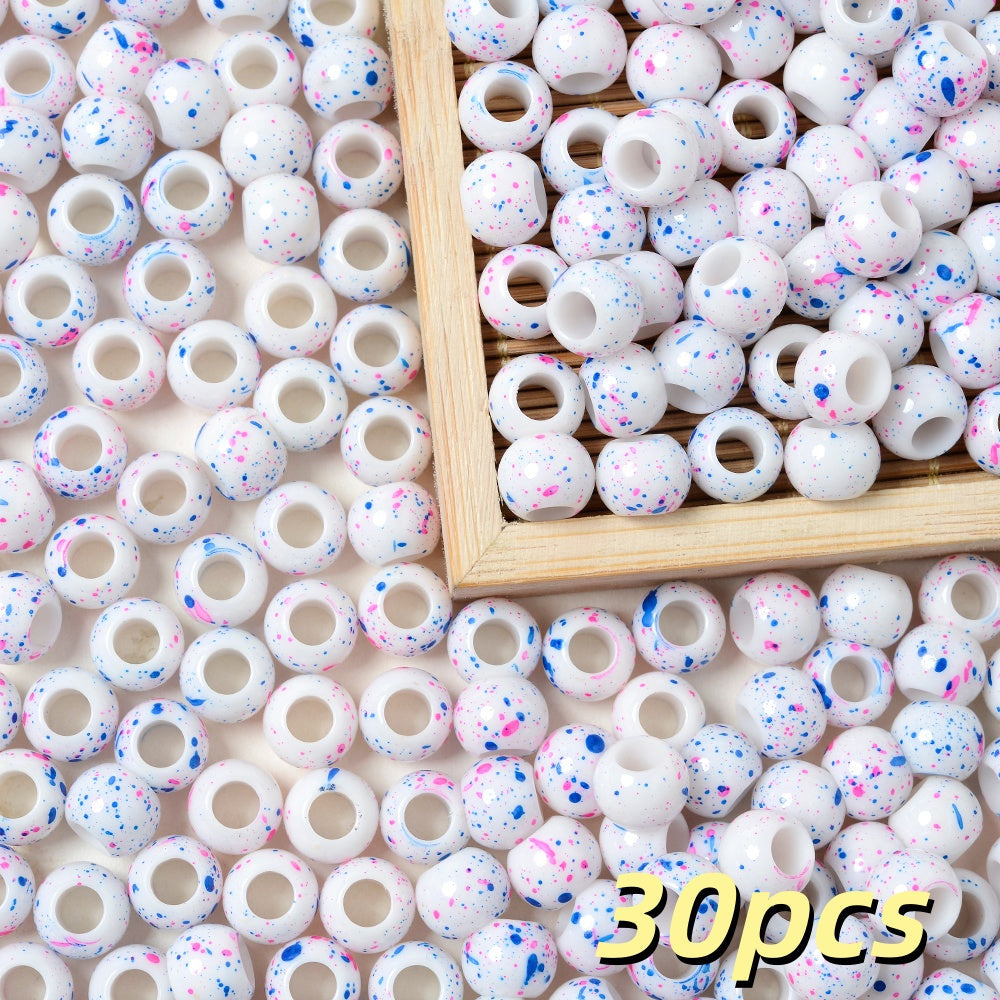 Speckled Acrylic Large Hole Beads
