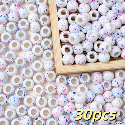 Speckled Acrylic Large Hole Beads