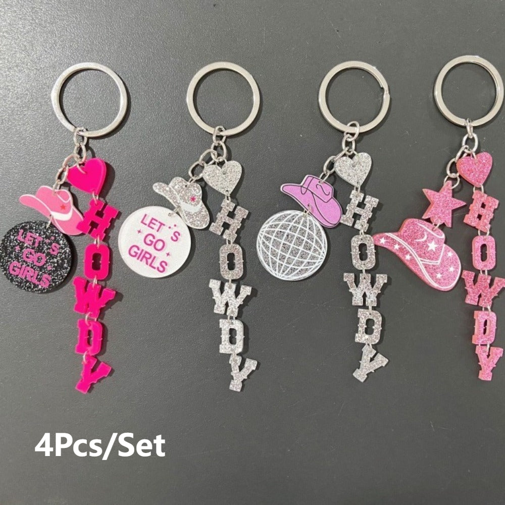 Western Cowgirl Acrylic Keychains