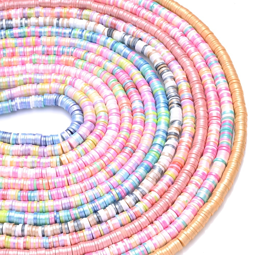 350pcs/lot 6mm Flat Round Polymer Clay Beads