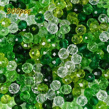 Green Faceted Glass Rhinestone Beads