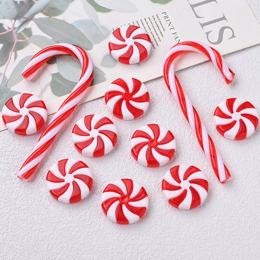 Acrylic Candy Cane Christmas Pendant Charms