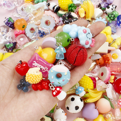 Resin Fruit & Novelty Charms Set