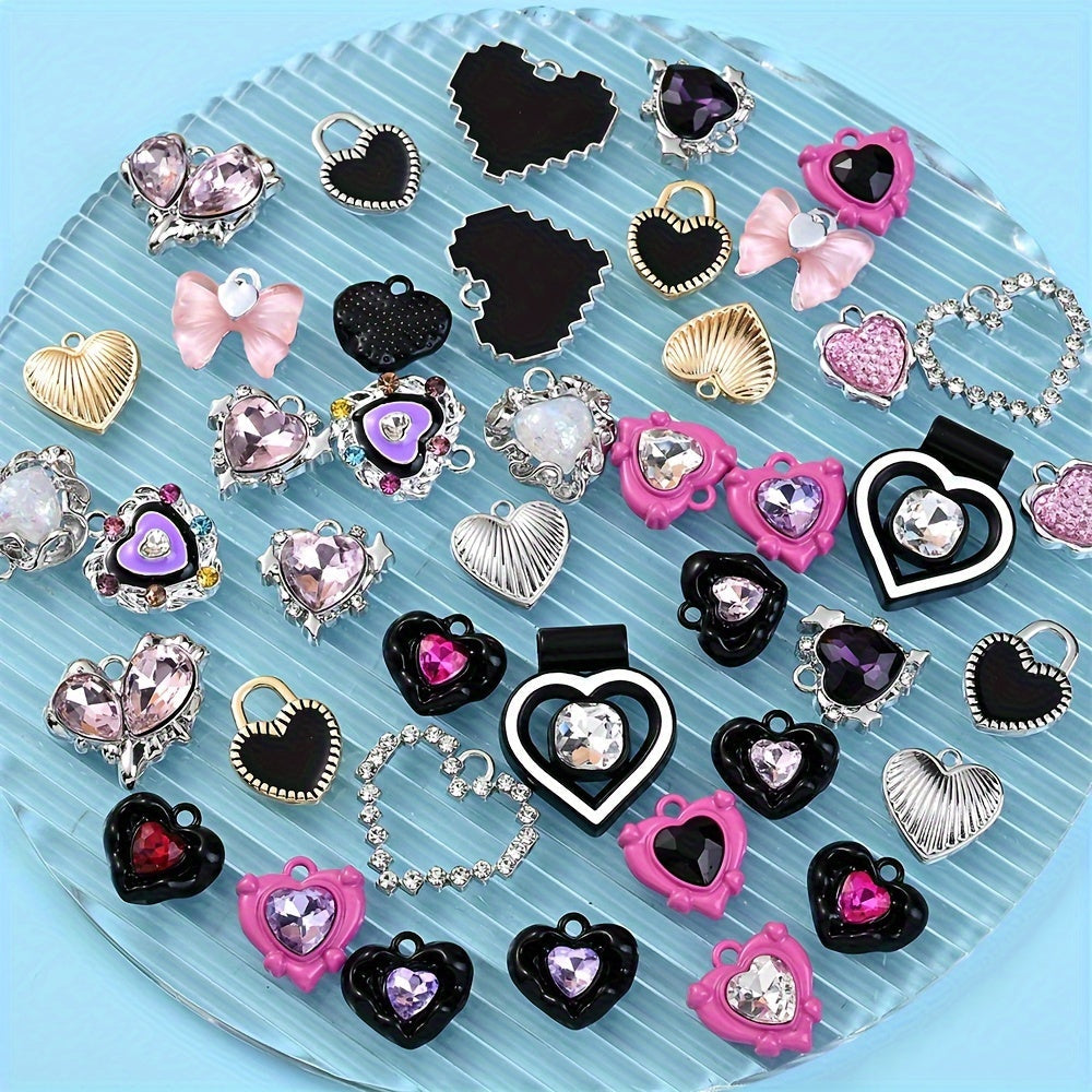 Heart Rhinestone Pendant Set