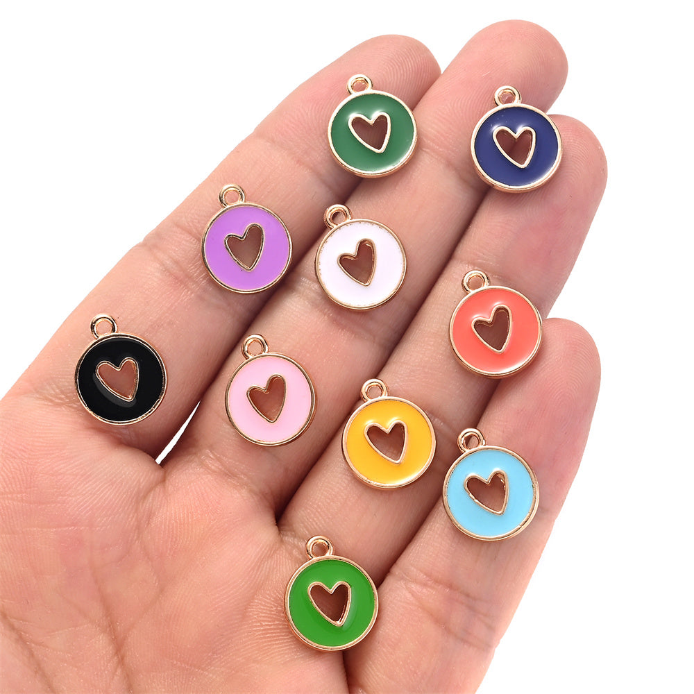 Valentine's Day Round Openwork Heart Alloy Charms
