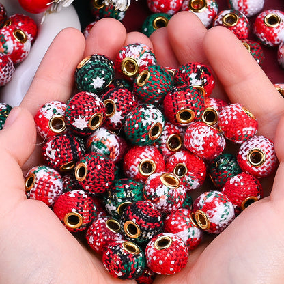 Christmas Plaid Cloth Beads