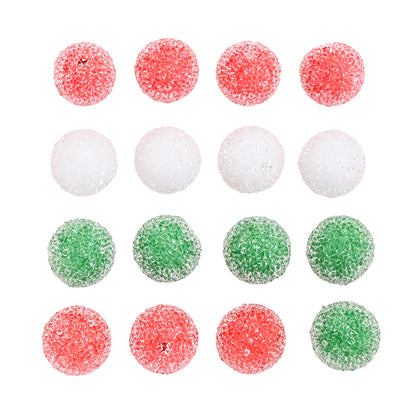 5pcs 16mm Christmas Rhinestone Round Beads