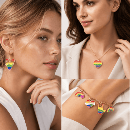 Alloy Pride Month Rainbow Heart Love Pendants