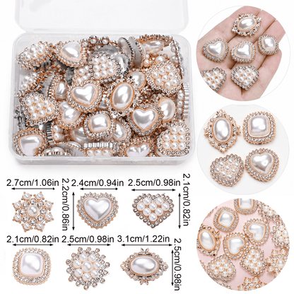 Acrylic Imitation Pearl Rhinestone Flatback Bead Set