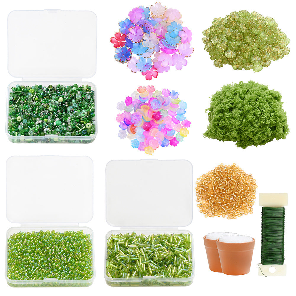 Green DIY Mini Potted Plant Bead Kit