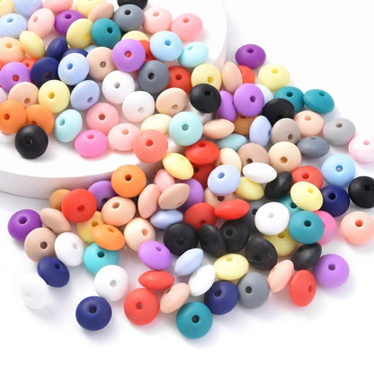 300pcs Random Color Abacus Silicone Beads