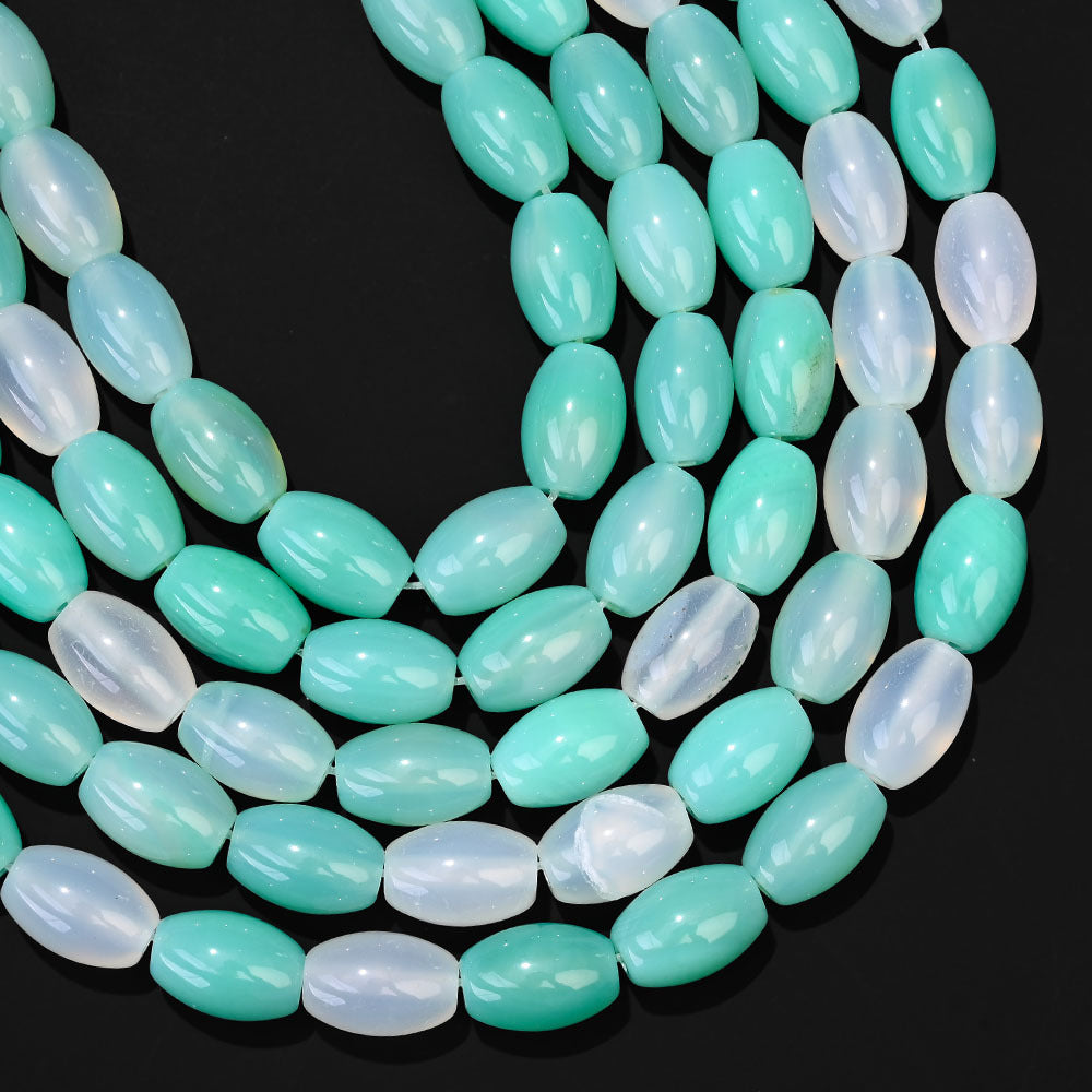 32pcs/strand 8x12mm Natural Agate Rice Shaped Beads