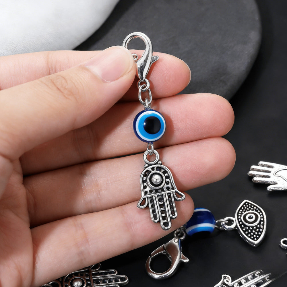 Evil Eye and Hamsa Enamel Pendant Charms