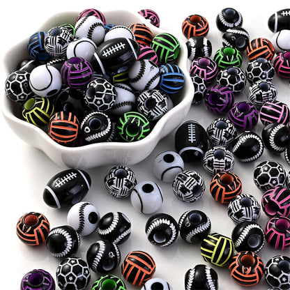 Sports Theme Acrylic Beads