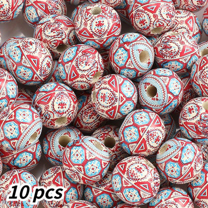 10pcs 16mm Vintage Wooden Round Beads