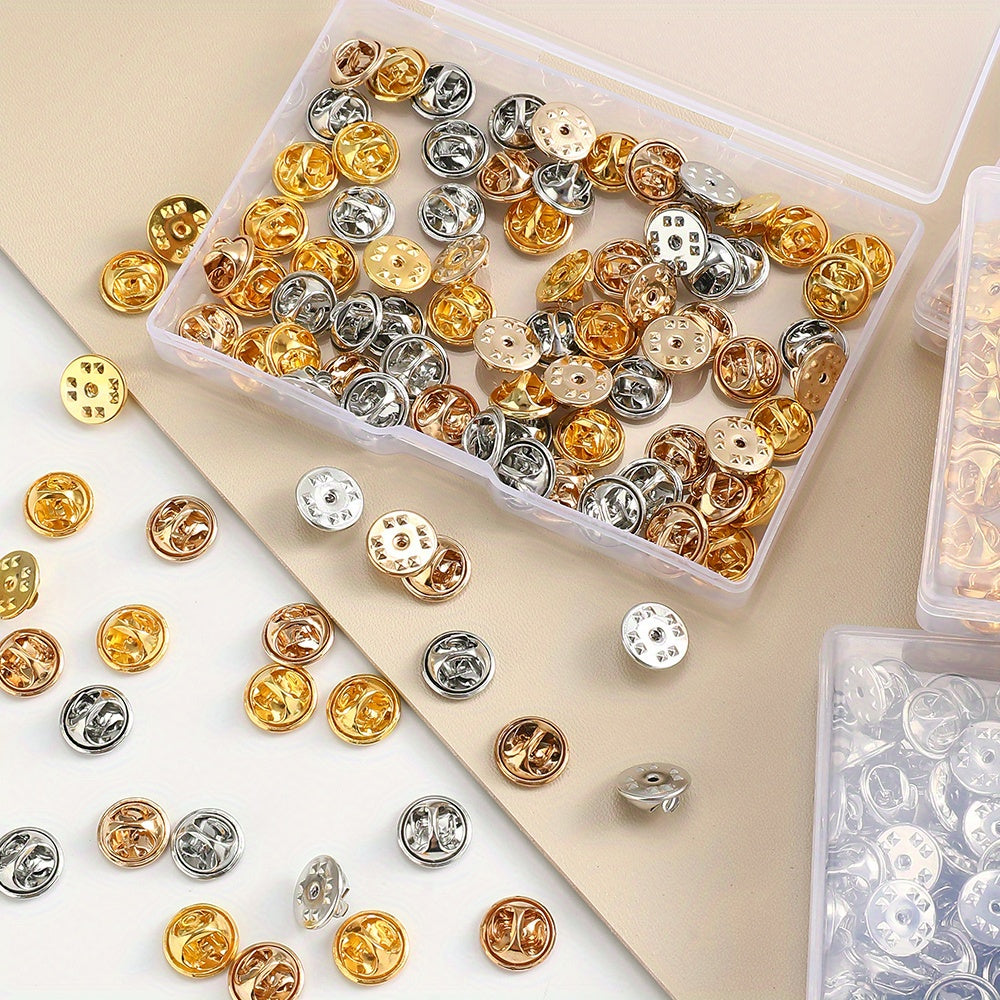100-Piece Metal Butterfly Brooch Pin Backs
