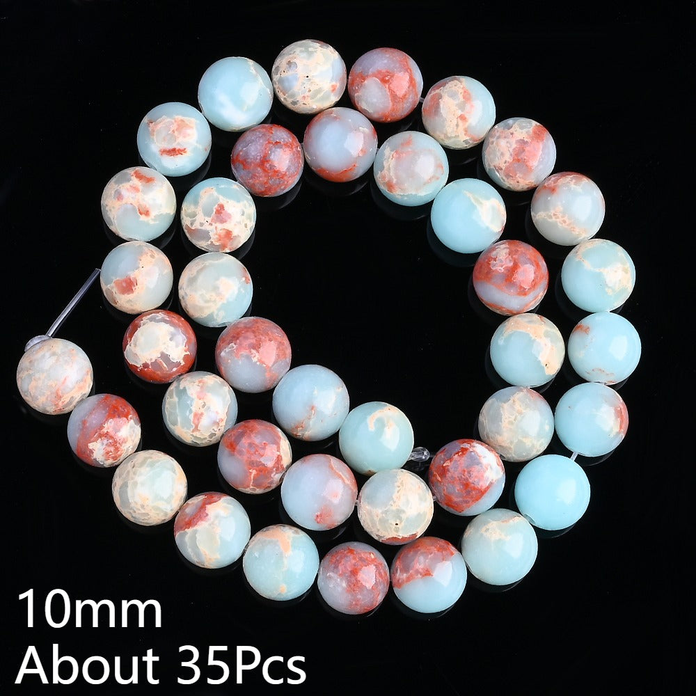 Light Blue Textured Round Beads