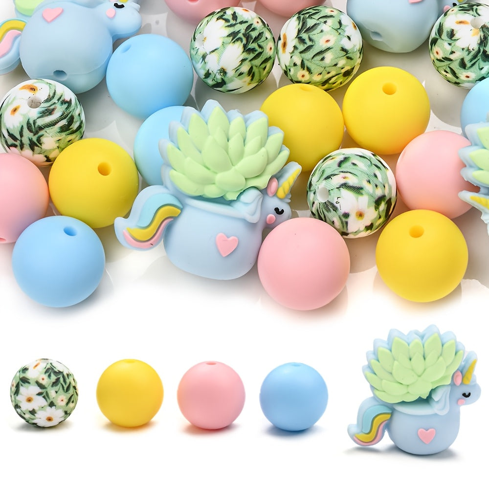 25pcs Silicone Beads Set