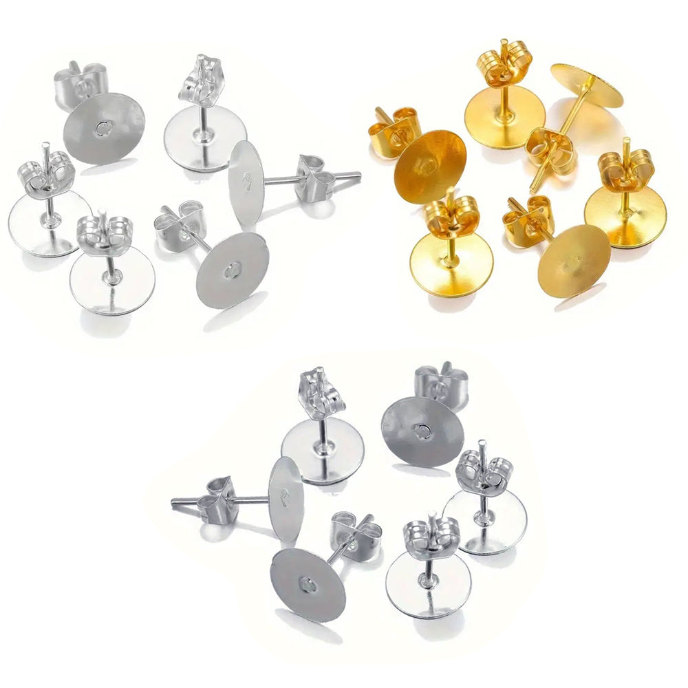 48-Piece Gold & Silver Earring Stud & Back Set