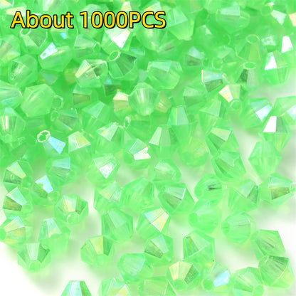 1000pcs 4mm Shiny Acrylic Faceted Beads