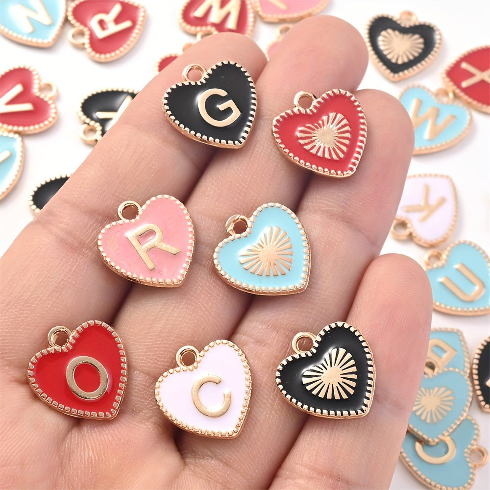 Alloy Enamel Letter Pendants
