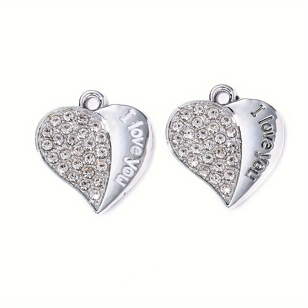 "I Love You" Heart Pendant Charms