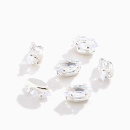 3x6 mm Crystal Zircon Horse-Eye Claw Beads