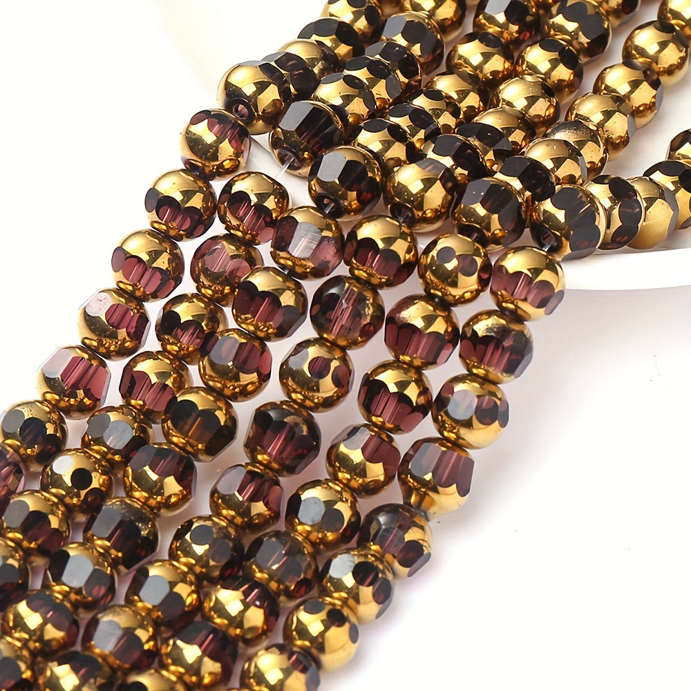 43PCS 8mm Multicolor Faceted Glass Bead Set
