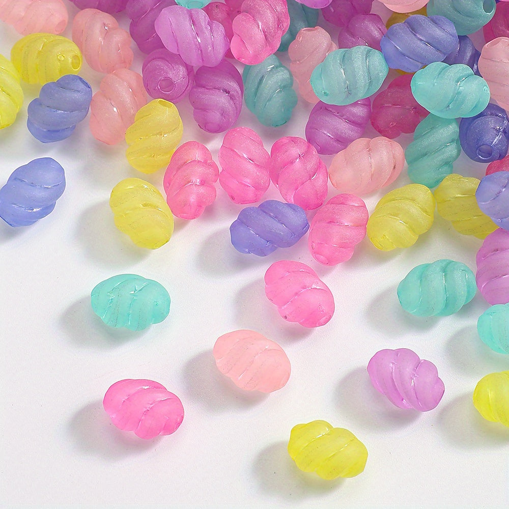 100pcs Mixed Color Oval Acrylic Beads