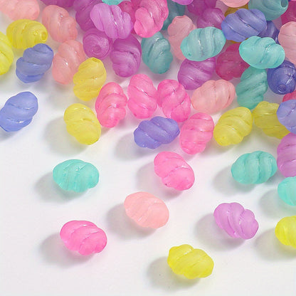 100pcs Mixed Color Oval Acrylic Beads