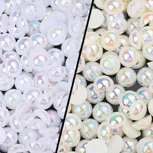 AB Rhinestone Flat Back Pearl Beads