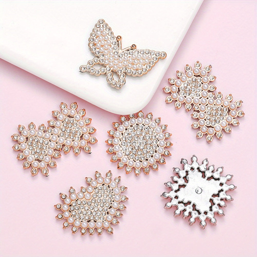 Stylish Acrylic Pearl and Rhinestone Flatback Embellishments