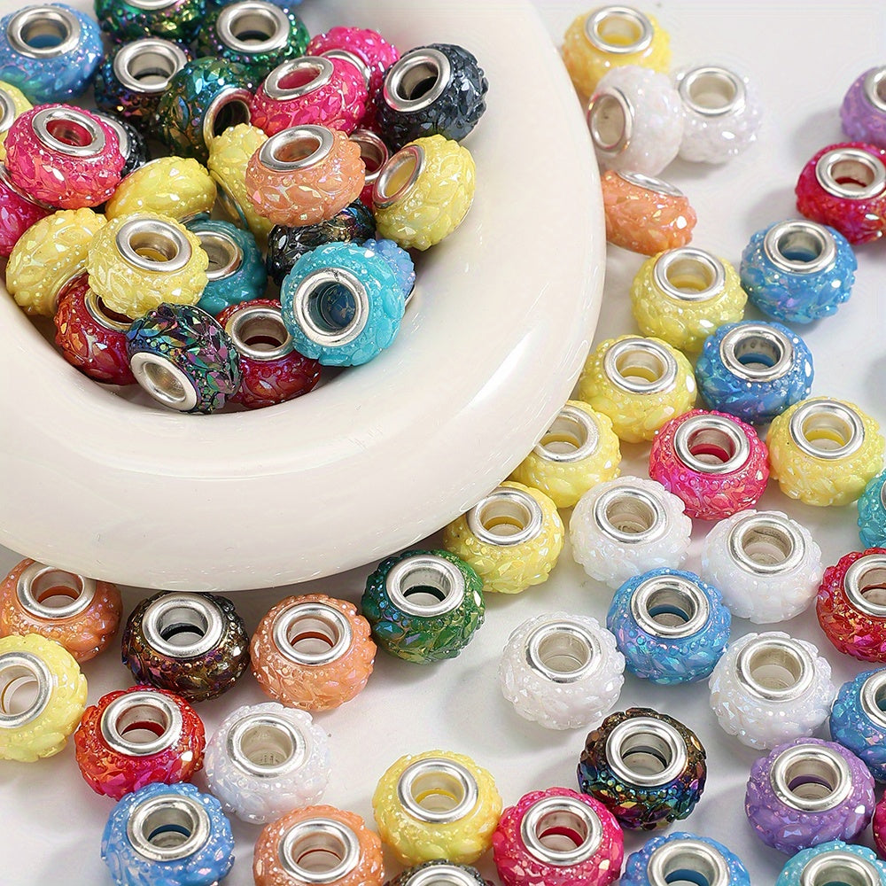20pcs 14x8mm Resin Mixed Color Flat & Round Beads