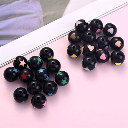 Valentine's Day Star Heart Acrylic Spacer Beads