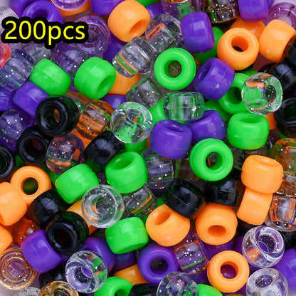 100/200pcs 6x9mm Colorful Pony Acrylic Beads
