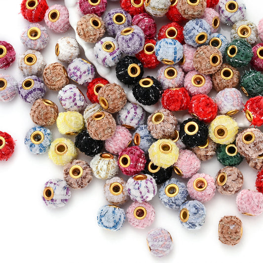 13x15 mm Plaid Large-Hole Beads