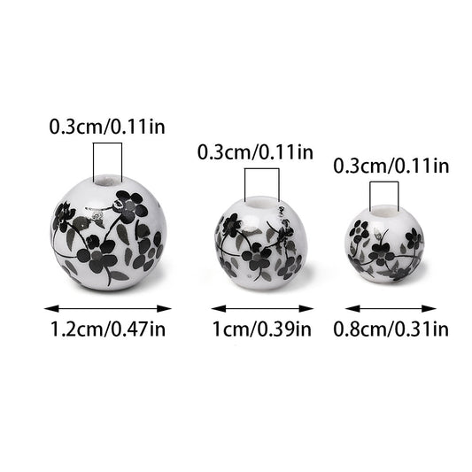 Chinese Style Ceramic Printed Beads