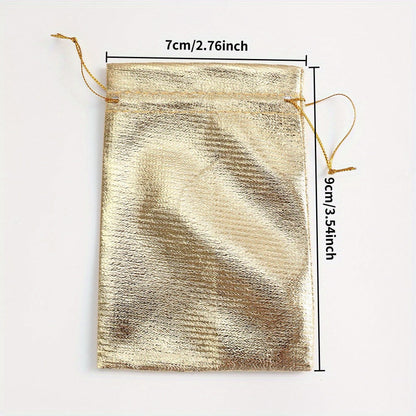 10-Piece Silver Gray Beaded Drawstring Jewelry Pouches